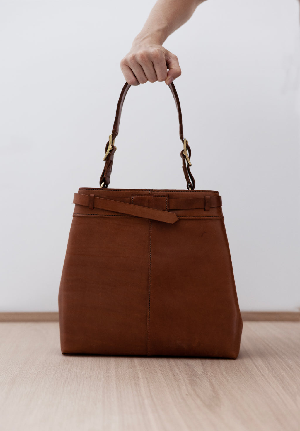 Belted Bucket Bag