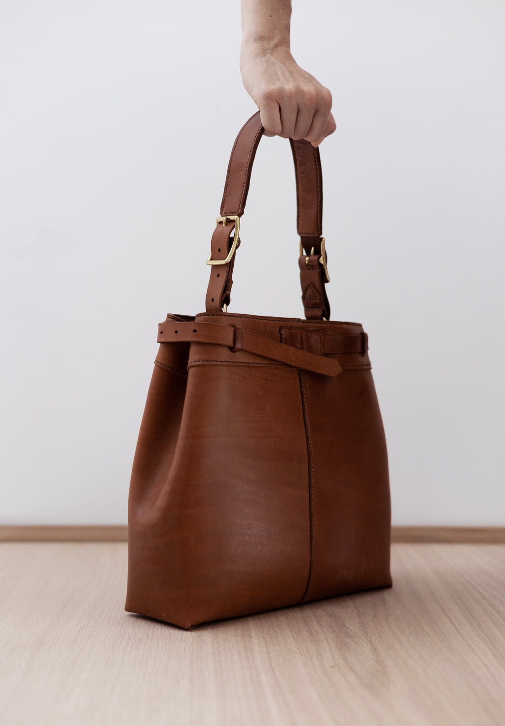 Belted Bucket Bag